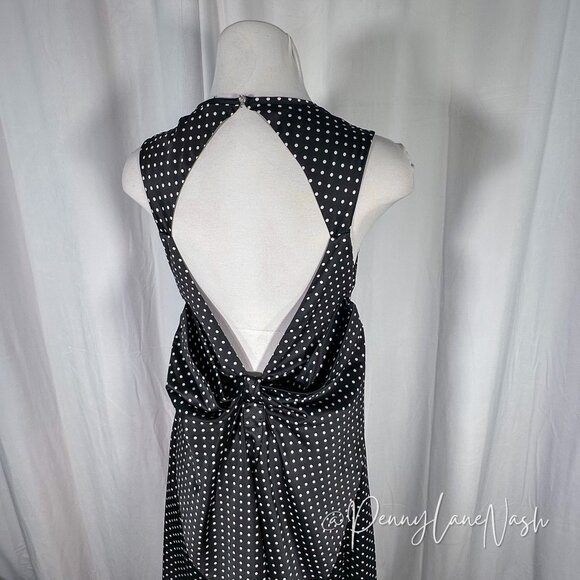 Kate Young Satin Polka Dot Open Back Maxi Dress - Picture 12 of 16